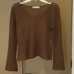 Zara dark brown sweater with bell sleeves